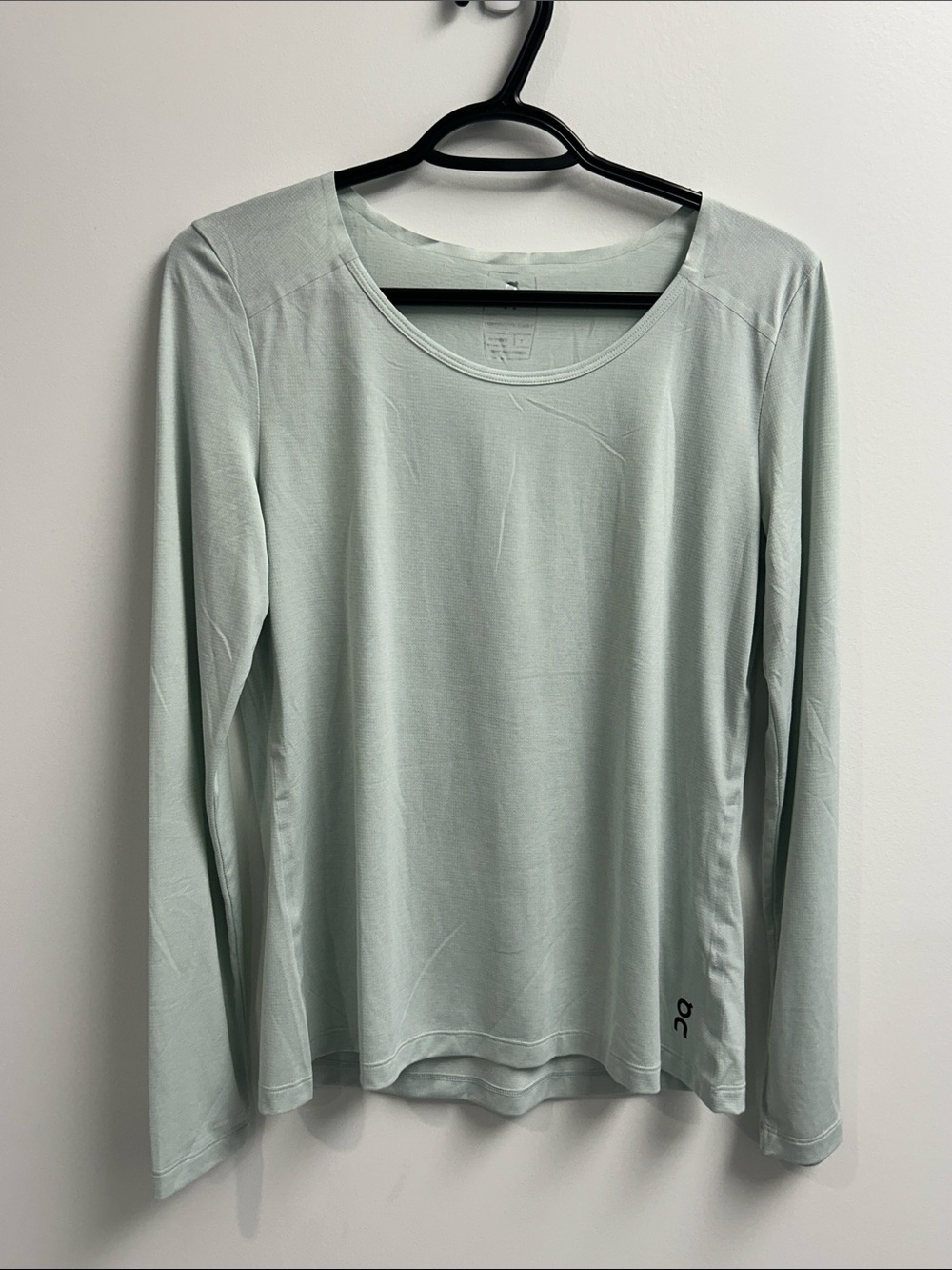 On Running Pale Mint Long Sleeve Crewneck Top
